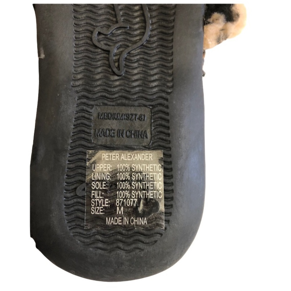 Peter Alexander Animal Print Fur Slippers Slides Sz M 7 NWT - Picture 6 of 7